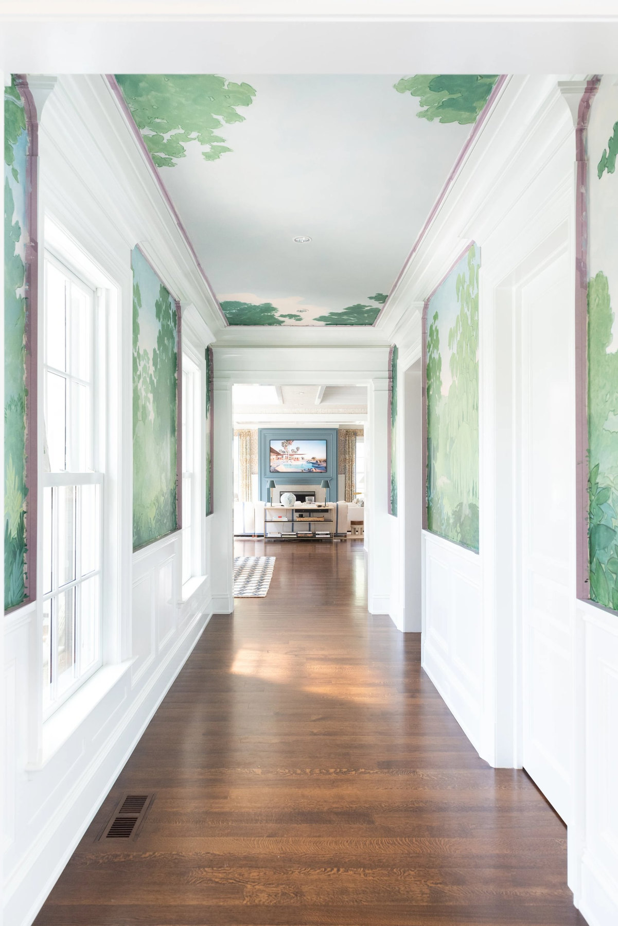 Hand-painted mural and decorative finish in a country home