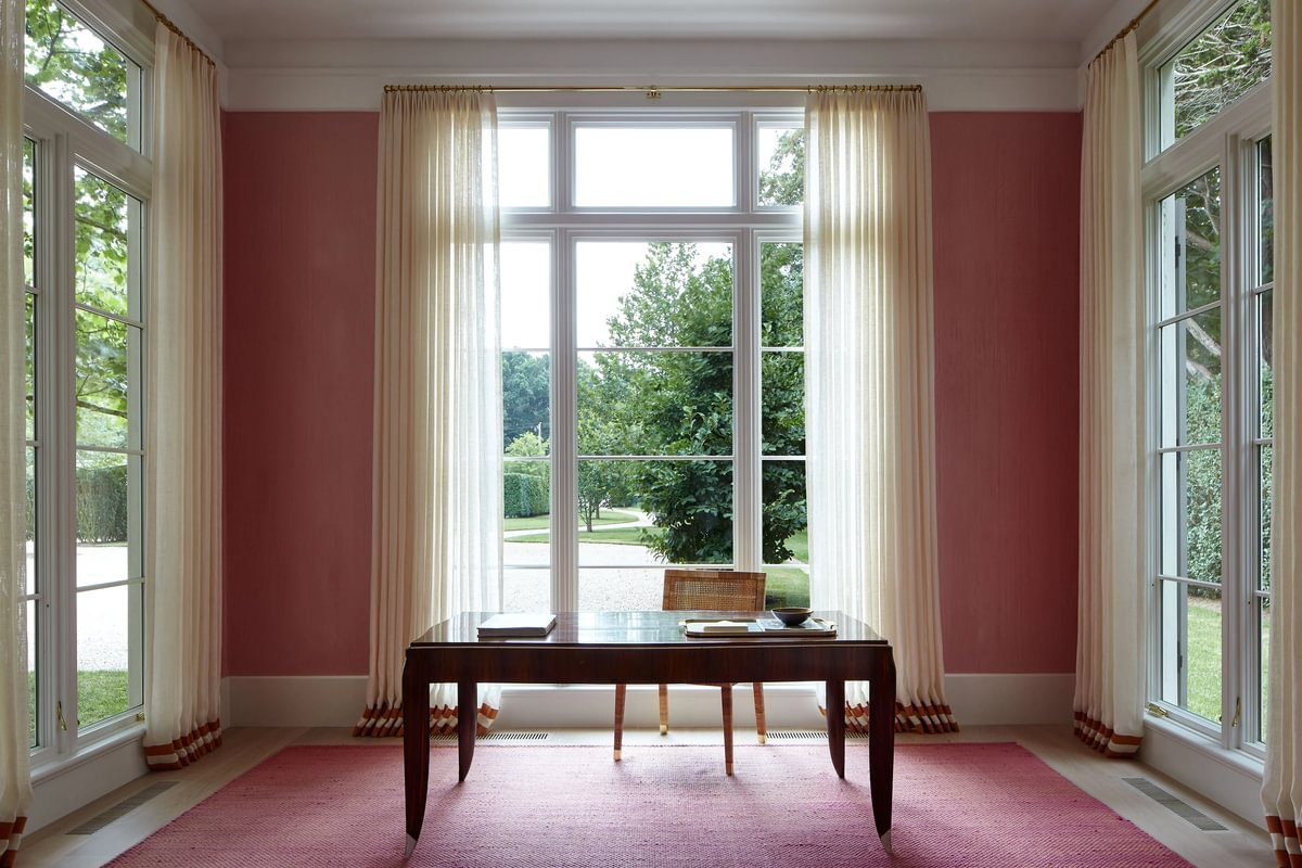 Textural decorative finish in a warm, layered interior